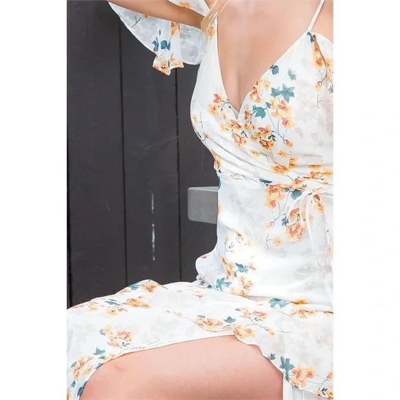 LAST 2️⃣ CREAM YELLOW RUFFLE DETAIL FLORAL MAXI DRESS - Picture 8 of 8